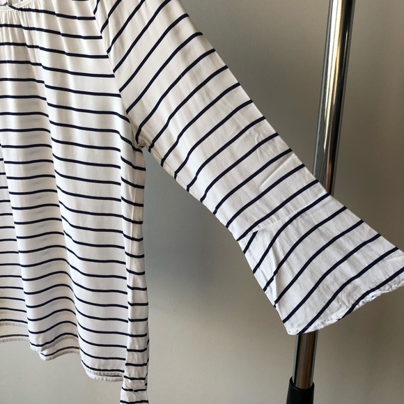 BANANA REPUBLIC STRIPED TOP WITH 3/4 BELL SLEEVES - Picture 3 of 4